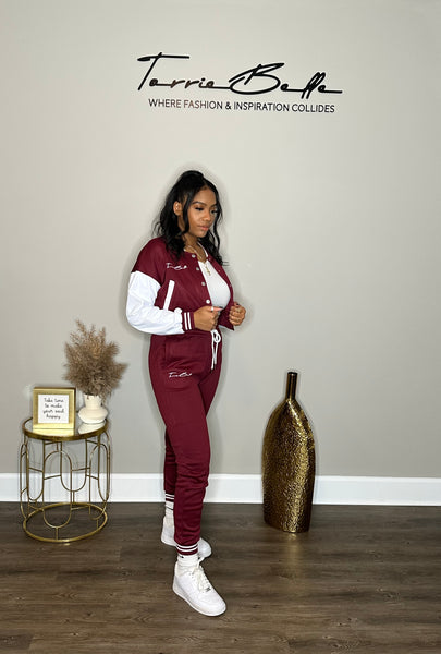 Torrie Belle jogger set (burgundy)