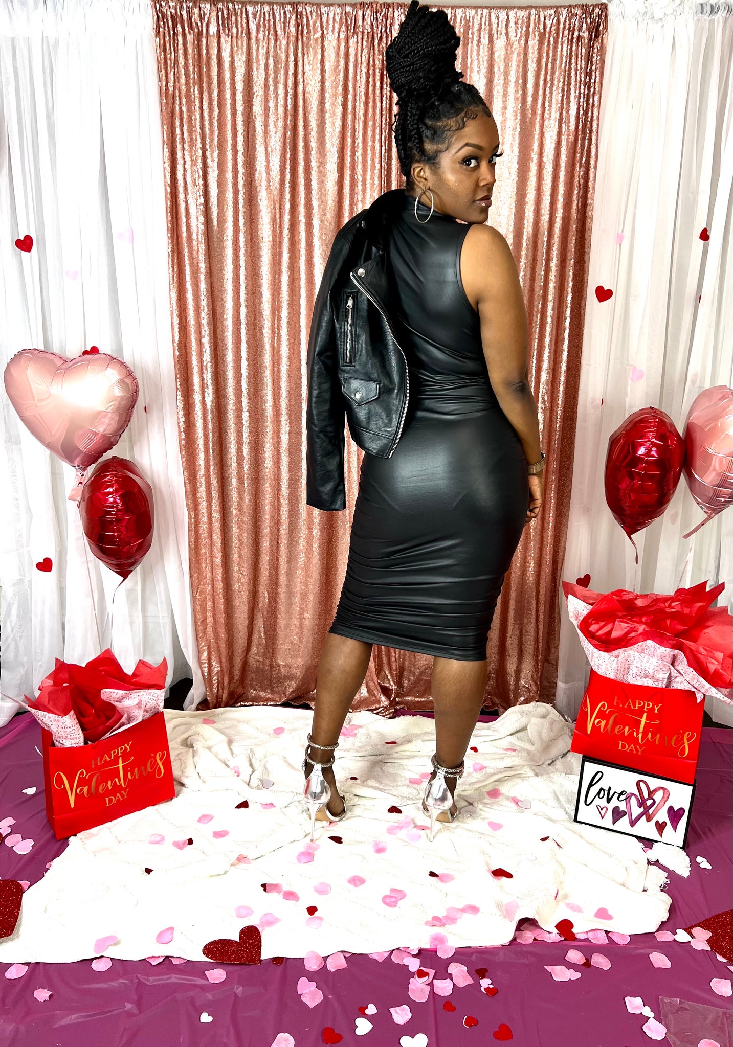 Faux Leather Sleeveless Dress