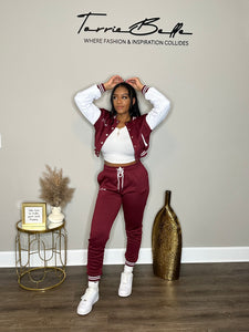 Torrie Belle jogger set (burgundy)